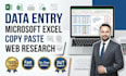do accurate data entry, excel, copy paste, and web research