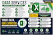 excel data, clean, split, data entry and managerial services