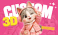 create 3d cute character models in chibi, cartoon and stylized style