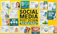 create 30 unique social media posts designs for whole month