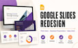 design google slides redesign, pitch deck, business presentation and sales deck