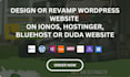 design or revamp wordpress website on ionos hostinger bluehost duda website