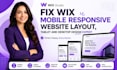 fix wix mobile responsive website layout, tablet and desktop design expert