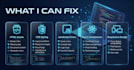 fix HTML CSS javascript react website bugs