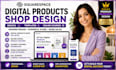 design squarespace digital products shop, ebook, template store, online course