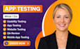 do app testing, mobile app testing, bug testing and QA testing for your app