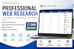 professional web research and data collection