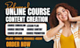 create your online course content, elearning course curriculum and lesson plan