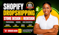 design shopify ecommerce website development, redesign online dropshopping store