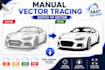 manually vector tracing, vectorize logo, refine ai image, label and packaging