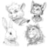 draw furry reference sheet custom fursona character design