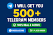get 500 real telegram members for your channel