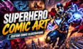 create stunning superhero comic art and custom comic illustrations