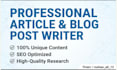 write high quality SEO blog posts and articles