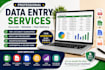 do accurate data entry, copy paste, web research, and virtual assistant
