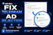 do telegram ads, remove prohibited error for telegram forex channel telegram ads