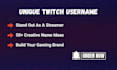 create unique twitch username, gaming name and streamer brand identity