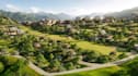 render 3d masterplan concept, luxury resort cgi rendering, site topography model