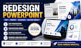 redesign powerpoint, edit presentation, presentation format, fix pitch deck ppt