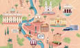 create a minimalist map illustration for branding