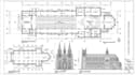 design church architectural plan, floor plan, elevations and foundation drawing