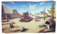 model a small stylized low poly game environment no ai