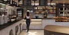design 3d cafe interior, coffee shop, bakery cgi rendering, restaurant exterior