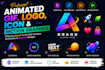 create an animated GIF, logo, icon and motion graphics