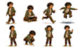 create hand drawn character turnaround and expression sheets