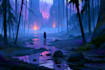 create stunning fantasy background and scenery illustration