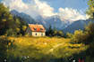 paint landscape in oil painting