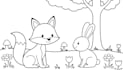 draw children coloring book pages, line drawing
