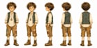 create character turnaround model sheet and expression sheet