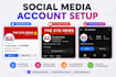create and professionally setup social media accounts