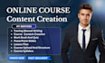 do online course content and elearning course workbook, ppt slides video course