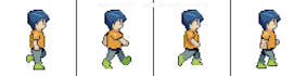draw pixel art game characters with walk animations