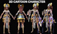 do 3d character modeling cartoon character design pixar character