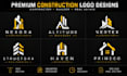 design a premium construction logo for contractors and builders