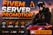 fivem server promotion, fivem advertising, gta rp, game,discord server promotion