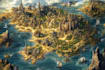 create a high quality detailed fantasy map