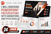 redesign powerpoint presentations with animations and pitch deck