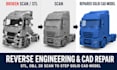 do reverse engineering cad model part stl to step file from 3d scan solidworks