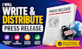 write and distribute press release to top global media