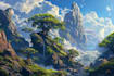 create fantasy landscape illustration
