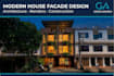 design modern house facade with realistic 3d rendering