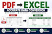 convert invoices, bank statements and PDF reports to excel