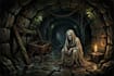 create a dark, horror, underground art illustration