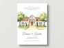 design wedding invitation with a venue illustration