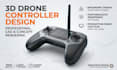 design drone controller, consumer electronics 3d model, cad concept rendering