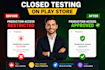 provide 12 testers for google play closed testing 14 days